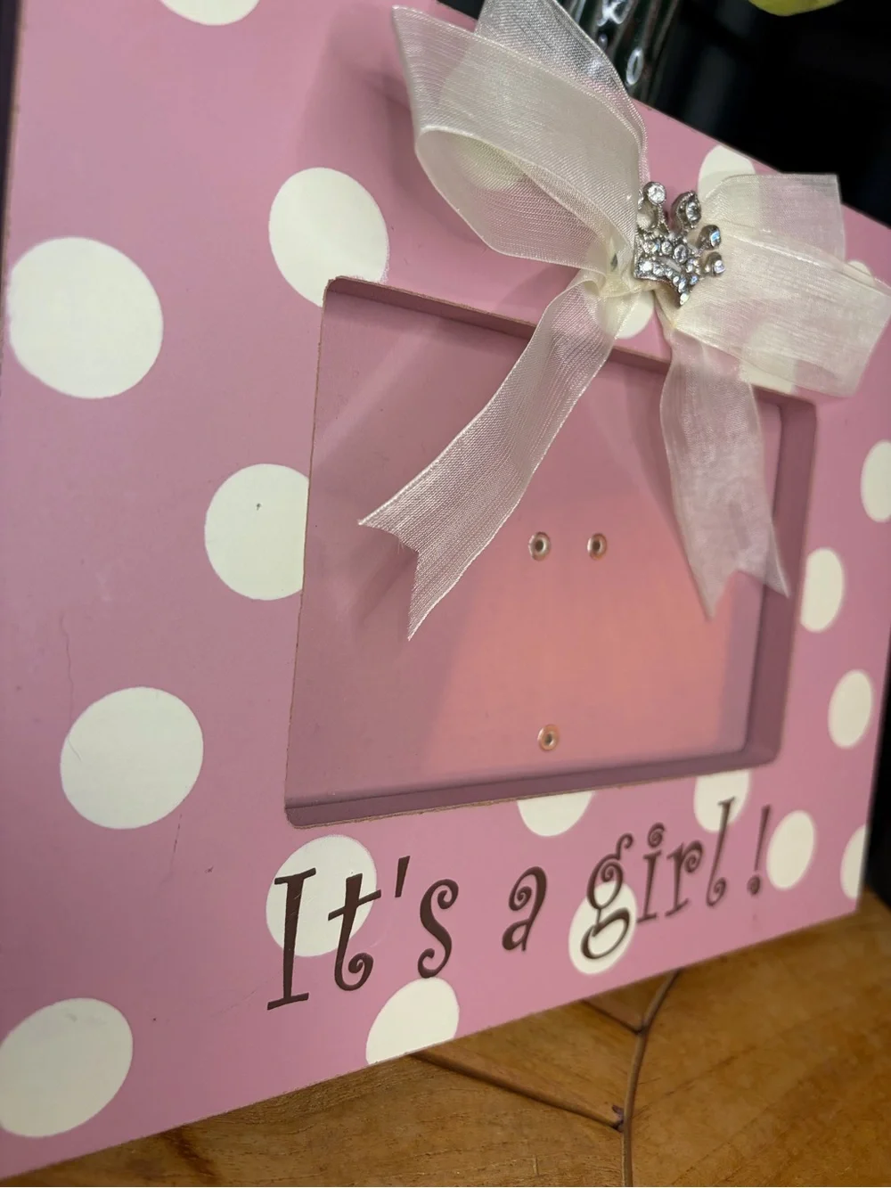 Pink White Polka Dot Pictute Frame 4x6”